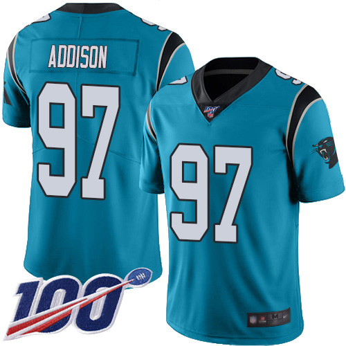 Carolina Panthers Limited Blue Youth Mario Addison Jersey NFL Football #97 100th Season Rush Vapor Untouchable->carolina panthers->NFL Jersey
